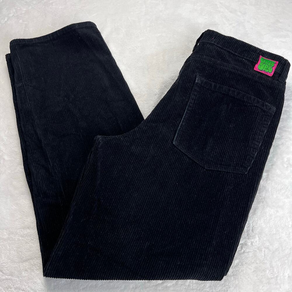 Empyre Tori Pants Y2K Women's size 10 Black Corduroy Wide Leg High Rise 30x30